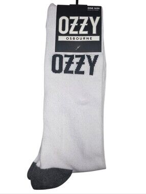 Ozzy Osbourne White Crew Socks Offically Licensed Accessories By Perri's Socks